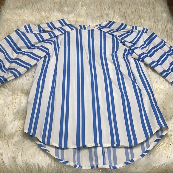 H&M - Blue & White Stripe Cotton Shirt Size XS - Picture 2 of 11